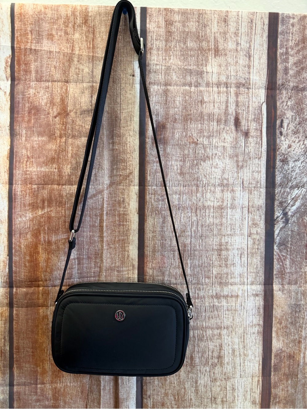 lululemon athletica Black Compact Crossbody Messenger Bag